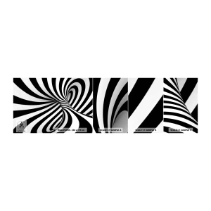 Échantillon de Papier Peint Autocollant Deluxe Sticker - Composition : espace de danse - Abstraction, 3D, Noir et blanc - 100x30 cm