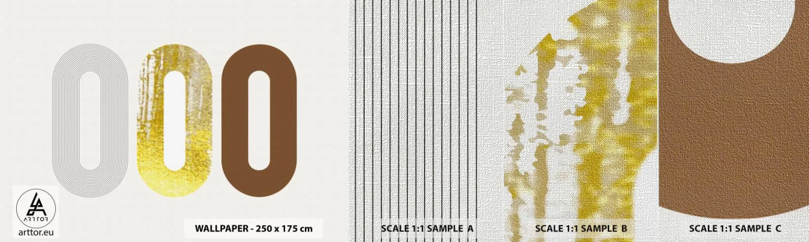 Échantillon de Papier Peint Premium Canvas - Ooo! - Abstraction, Morceau, Modèle moderne - 100x30 cm