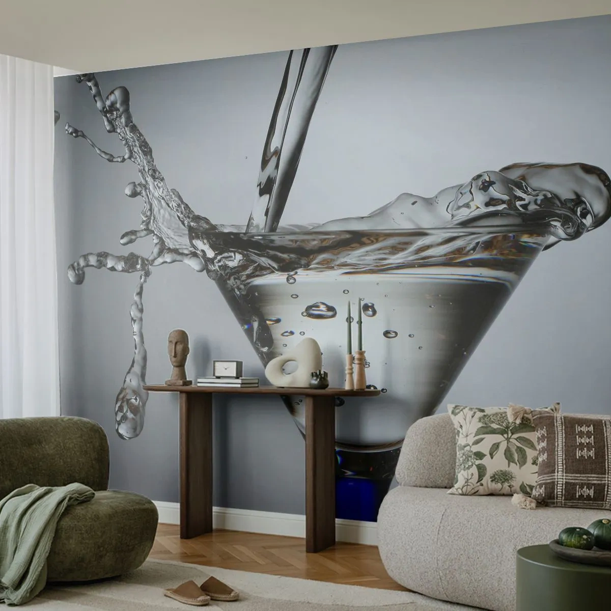 Papier Peint Autocollant Deluxe Sticker - Sur le bord de la coupe - Verre, Boire, La gastronomie - 250x175 cm