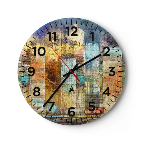 Horloge murale - Pendule murale - Une métropole ensoleillée - 40x40 cm