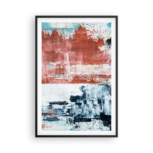 Affiche dans un cadre noir - Poster - Moitié-moitié abstrait - 61x91 cm