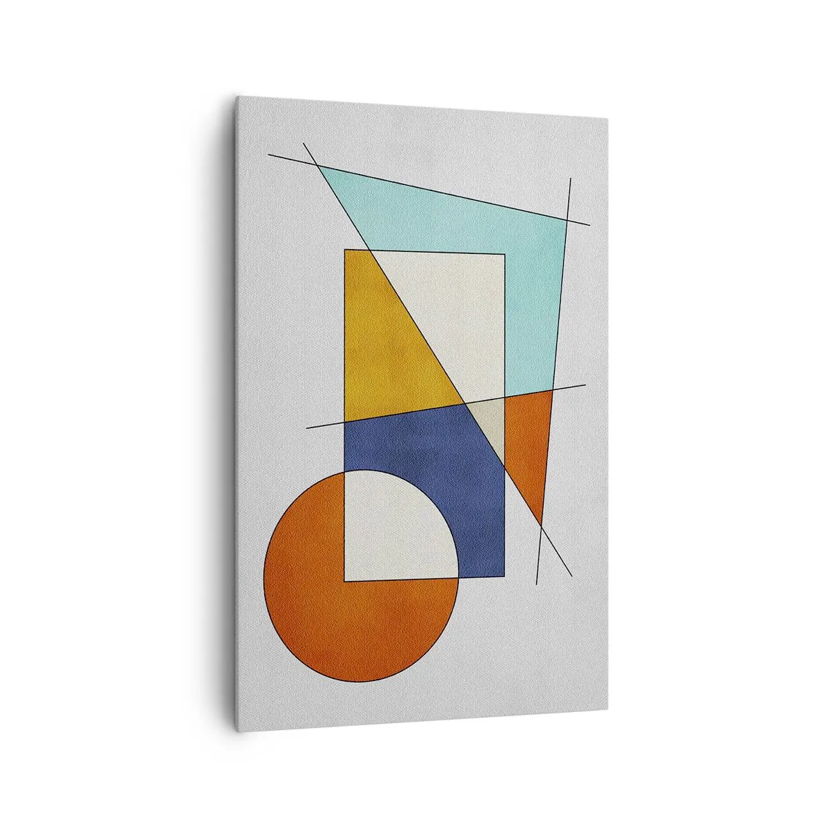 Impression sur toile - Image sur toile - Une composition moderniste de formes géométriques et de couleurs - 80x120cm - Abstraction : plaisir moderniste - Décoration murale moderne pour le salon et la chambre ARTTOR