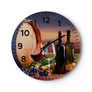 Horloge murale - Pendule murale - Ici la vie a du goût - 40x40 cm
