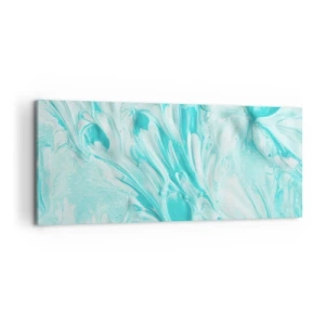 Impression sur toile - Image sur toile - Un motif abstrait dans des tons pastel de bleu et de blanc. - 120x50cm - Ensemble pour toujours - Décoration murale moderne pour le salon et la chambre ARTTOR