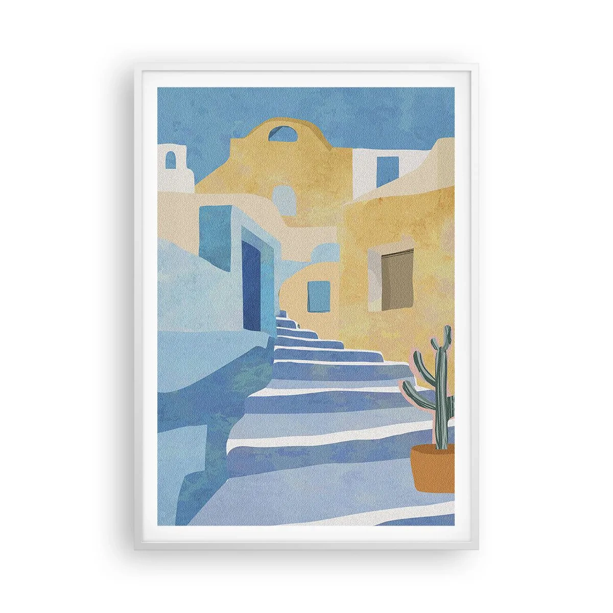 Affiche dans un cadre blanc - Poster - Une journée dans une ville arabe - 70x100 cm