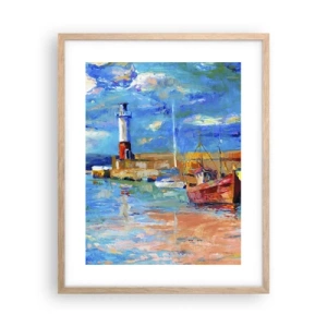 Affiche dans un chêne clair - Poster - Un après-midi dans la baie arc-en-ciel - 40x50 cm