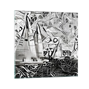 Impression sur verre - Image sur verre - Entre les vagues - 70x70 cm