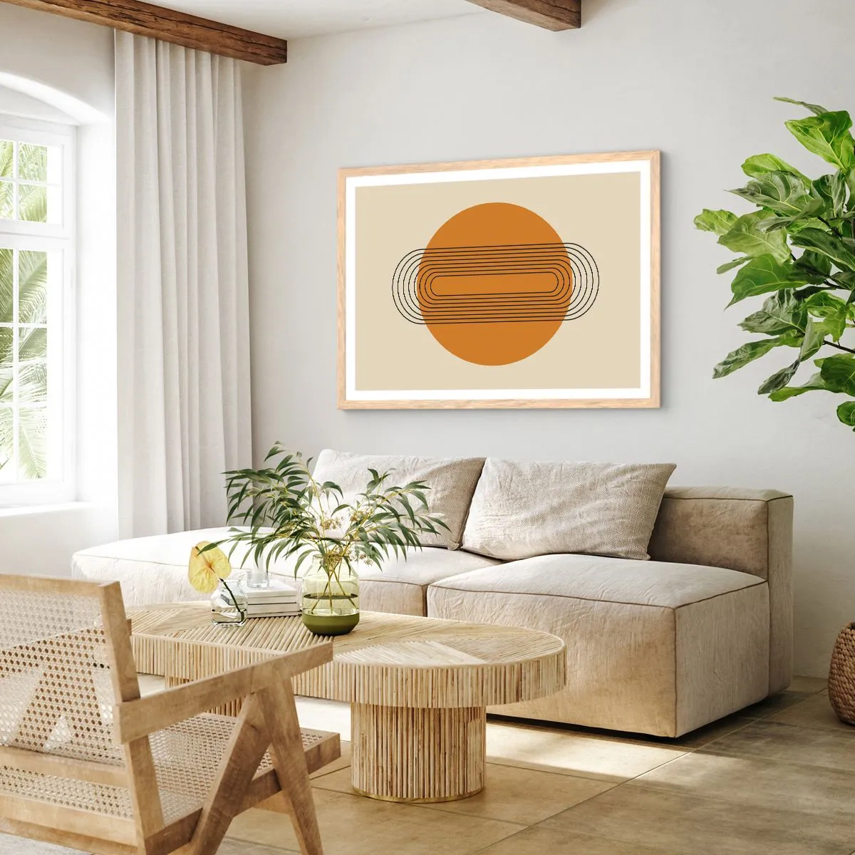 Affiche dans un chêne clair - Poster - Plan idéal - 50x40 cm