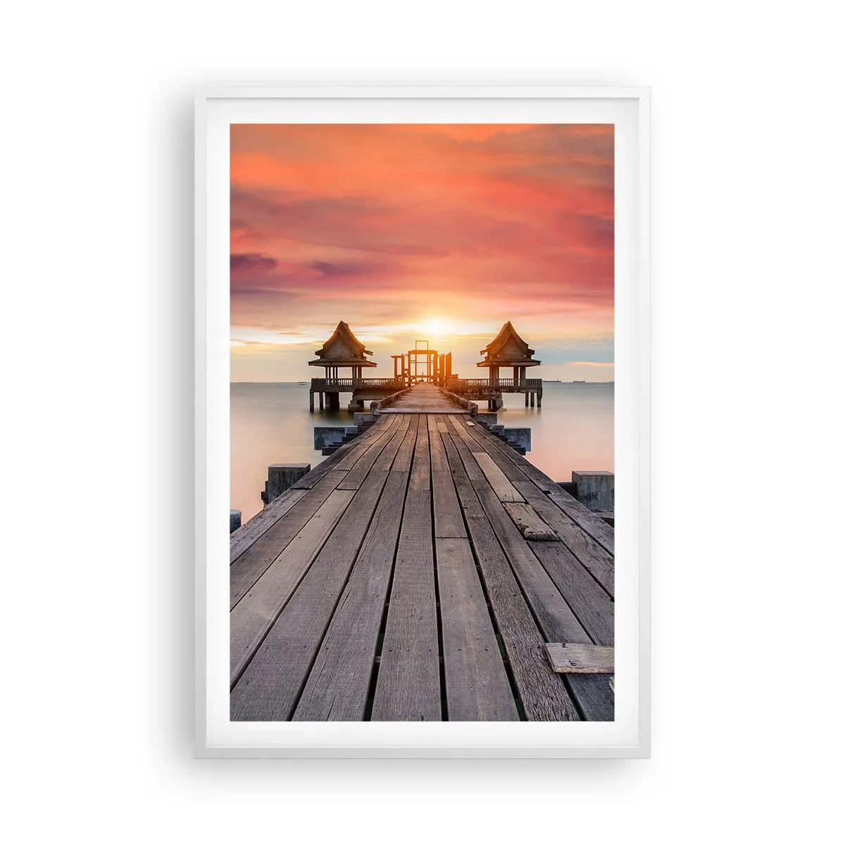 Affiche dans un cadre blanc - Poster - L'Ouest à l'Est - 61x91 cm