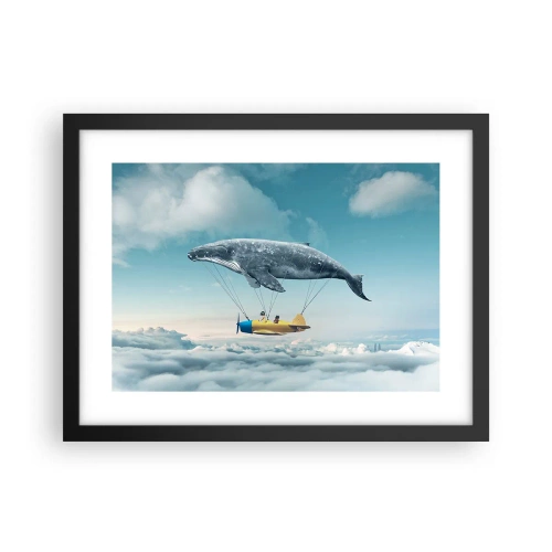 Affiche dans un cadre noir - Poster - Pourquoi pas? - 40x30 cm