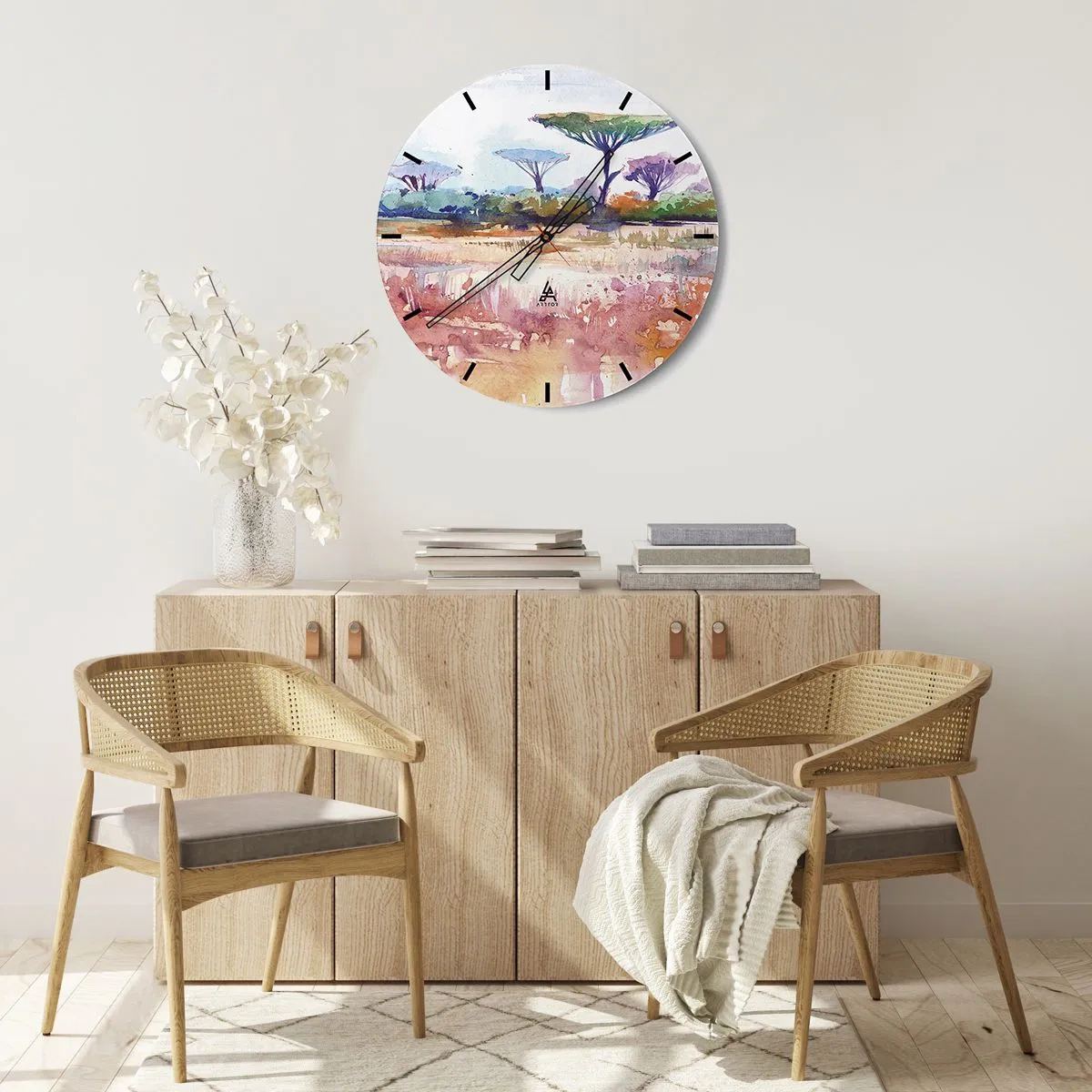 Horloge murale - Pendule murale - Couleurs de savane - 30x30 cm