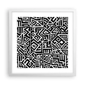 Affiche dans un cadre blanc - Poster - Composition précolombienne - 40x40 cm