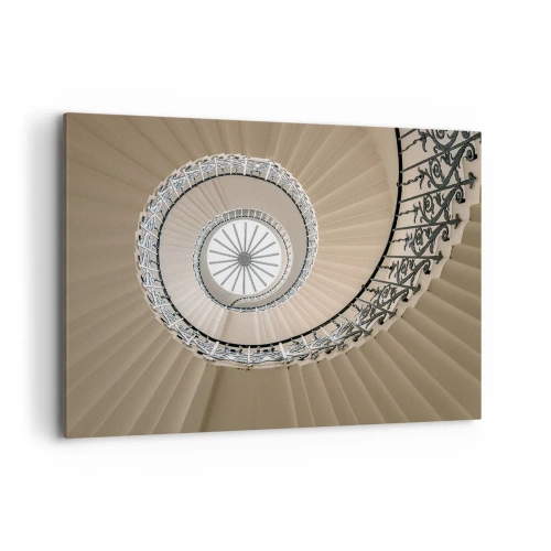 Impression sur toile - Image sur toile - Escalier en colimaçon dans une approche géométrique élégante - 100x70cm - À l'intérieur de la coquille - Décoration murale moderne pour le salon et la chambre ARTTOR