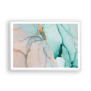 Affiche dans un cadre blanc - Poster - Danse des formes et des couleurs - 100x70 cm