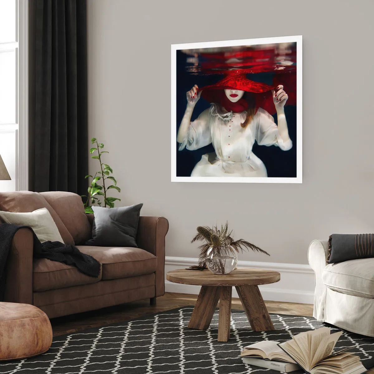 Affiche - Poster - Femme mystérieuse - 40x40 cm