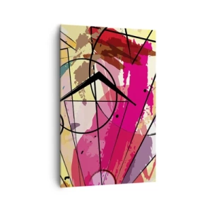 Impression sur toile - Image sur toile - Abstraction avec des lignes et des formes géométriques - 80x120cm - Explosion - Décoration murale moderne pour le salon et la chambre ARTTOR