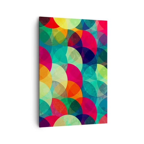 Impression sur toile - Image sur toile - Motifs géométriques colorés composés de cercles et de demi-cercles - 70x100cm - Ascension - Décoration murale moderne pour le salon et la chambre ARTTOR