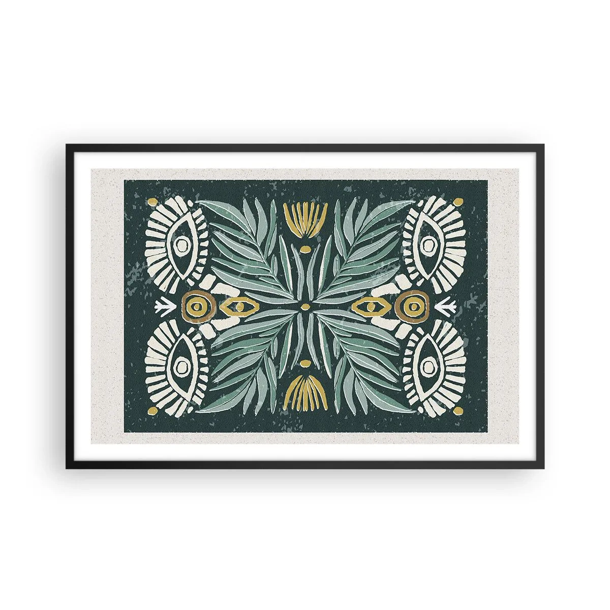 Affiche dans un cadre noir - Poster - Comme une découpe folklorique - 91x61 cm