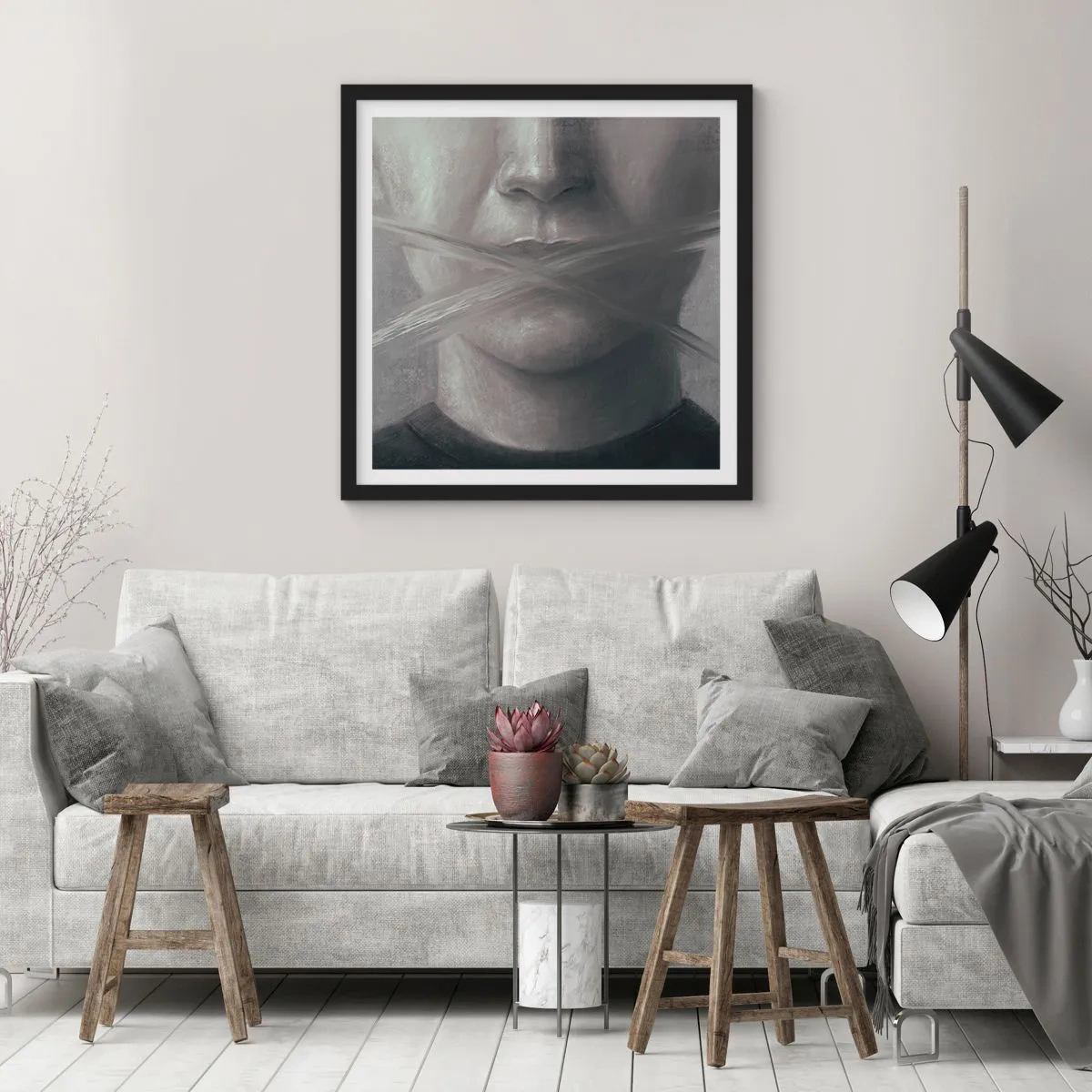 Affiche dans un cadre noir - Poster - Sans mot - 30x30 cm