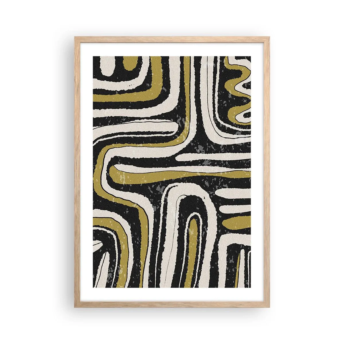 Affiche dans un chêne clair - Poster - Composition : routes et ruelles - 50x70 cm