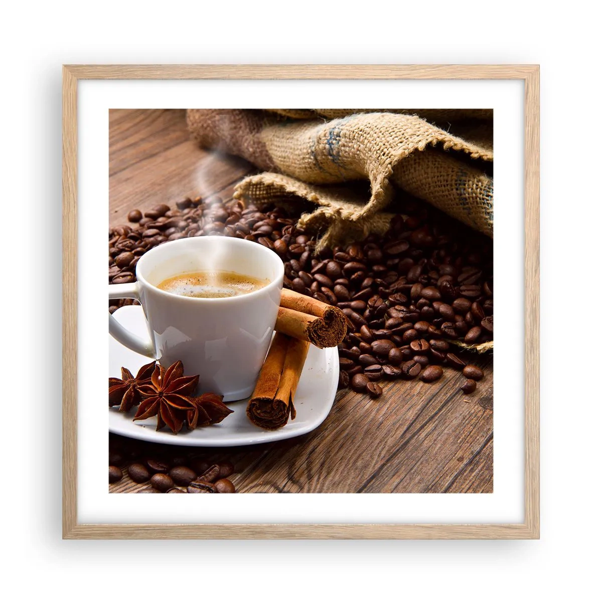 Affiche dans un chêne clair - Poster - Saveur et arôme épicés - 50x50 cm