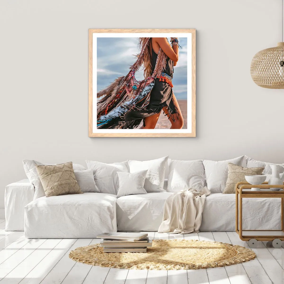 Affiche dans un chêne clair - Poster - La fille du chaman - 40x40 cm