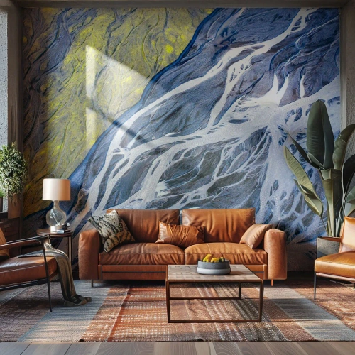 Papier Peint Photo Standard Eco - Peintures rupestres de la nature - Abstraction, Morceau, Glacier - 450x315 cm