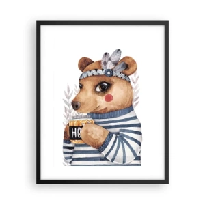 Affiche dans un cadre noir - Poster - Un nounours trop mignon - 40x50 cm
