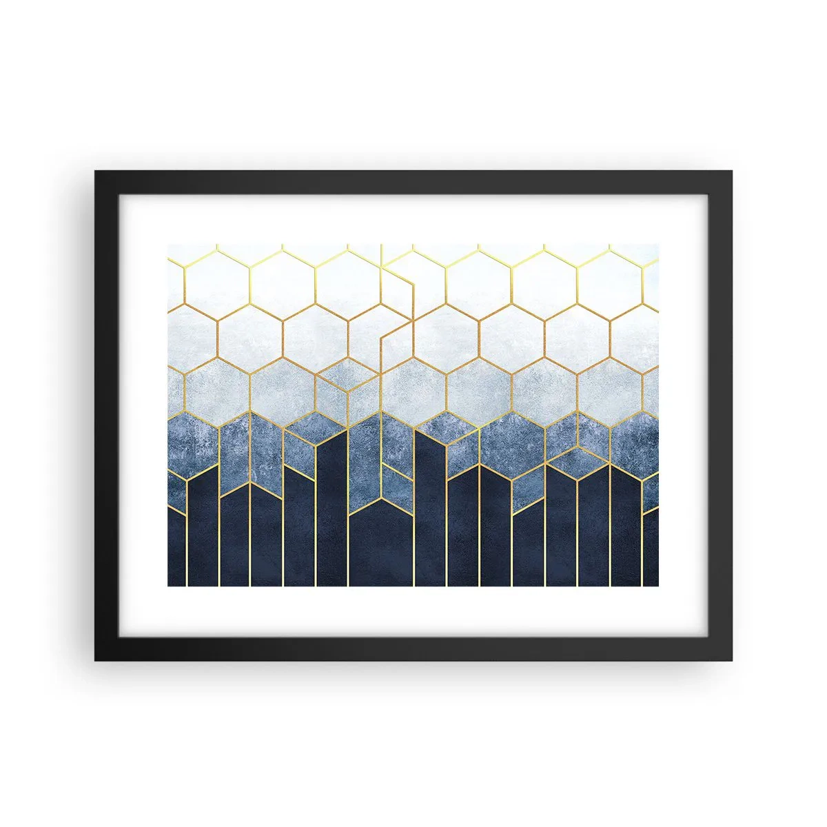 Affiche dans un cadre noir - Poster - Composition en rythme syncopé - 40x30 cm