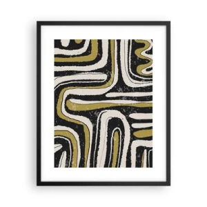 Affiche dans un cadre noir - Poster - Composition : routes et ruelles - 40x50 cm