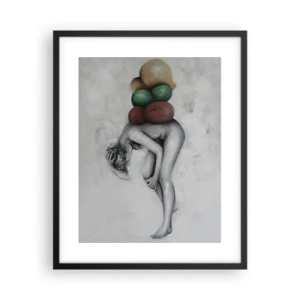 Affiche dans un cadre noir - Poster - Le fardeau de la vie - 40x50 cm