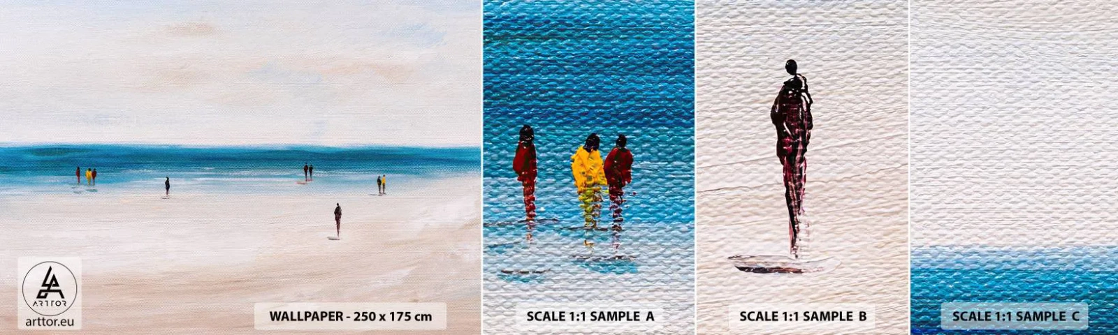 Échantillon de Papier Peint Autocollant Deluxe Sticker - Un besoin naturel - Plage, Personnes, Minimalisme - 100x30 cm