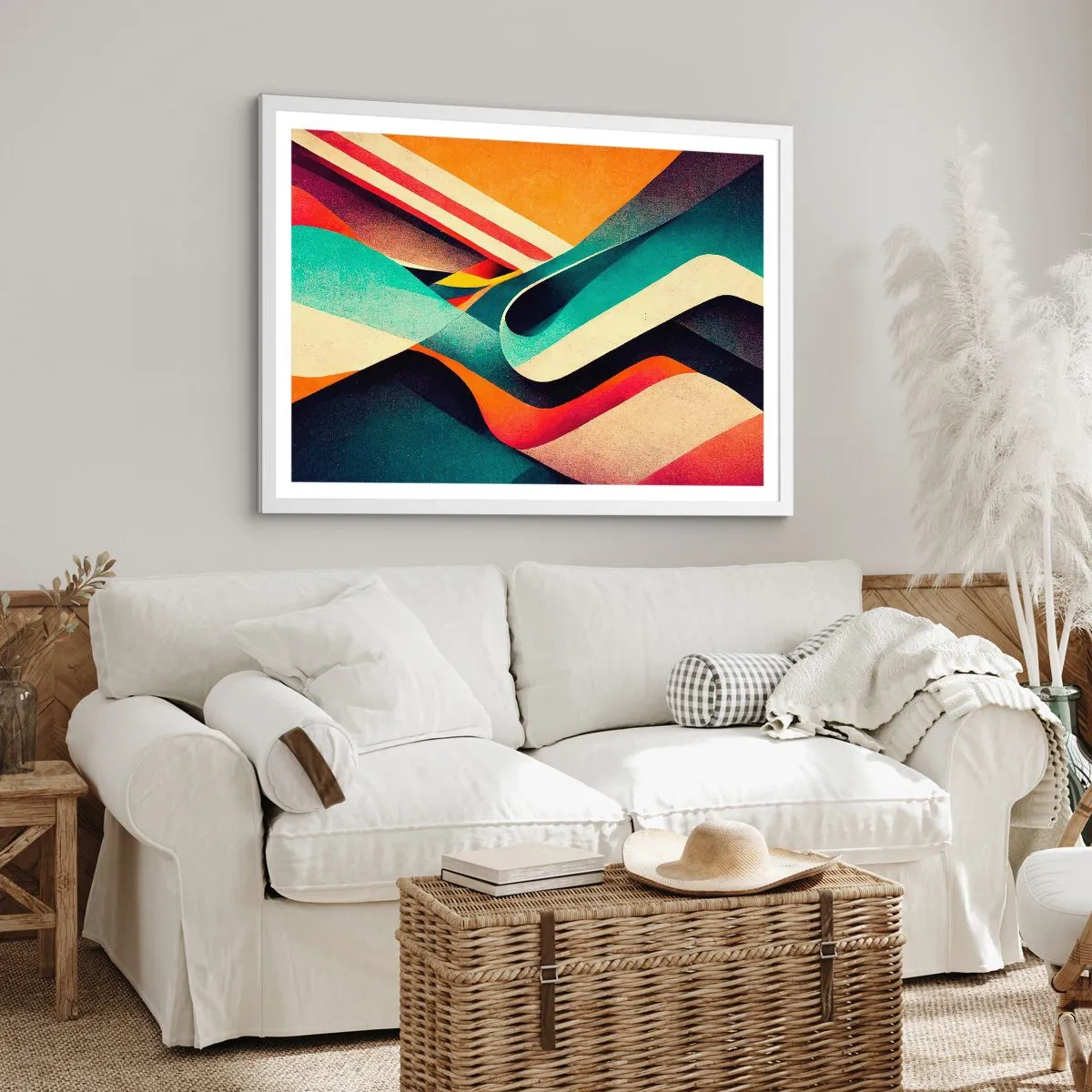 Affiche dans un cadre blanc - Poster - Composition intense - 91x61 cm