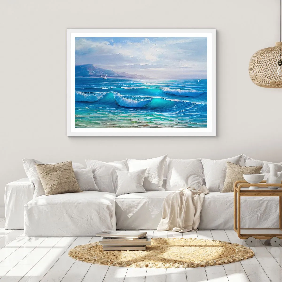 Affiche dans un cadre blanc - Poster - Il apporte un soulagement - 100x70 cm