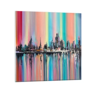 Impression sur verre - Image sur verre - Noyé par la lumière de la nuit - 60x60 cm