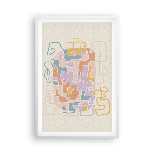 Affiche dans un cadre blanc - Poster - Labyrinthe – une aventure joyeuse - 61x91 cm