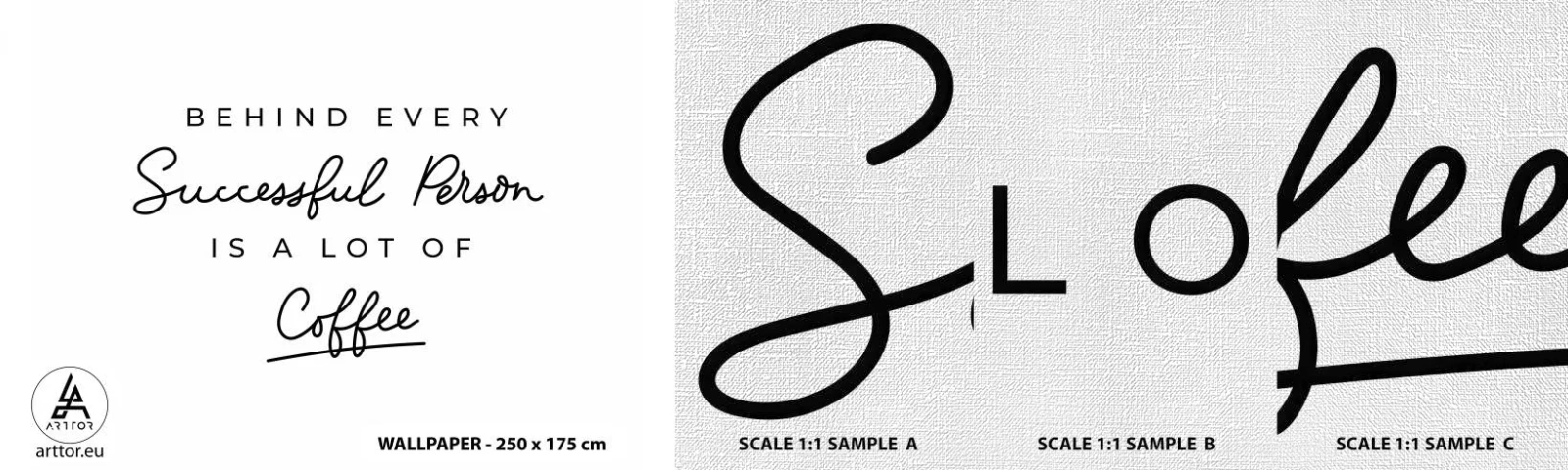 Échantillon de Papier Peint Premium Canvas - Secret du succès - Typographie, Affirmation, Maxime - 100x30 cm