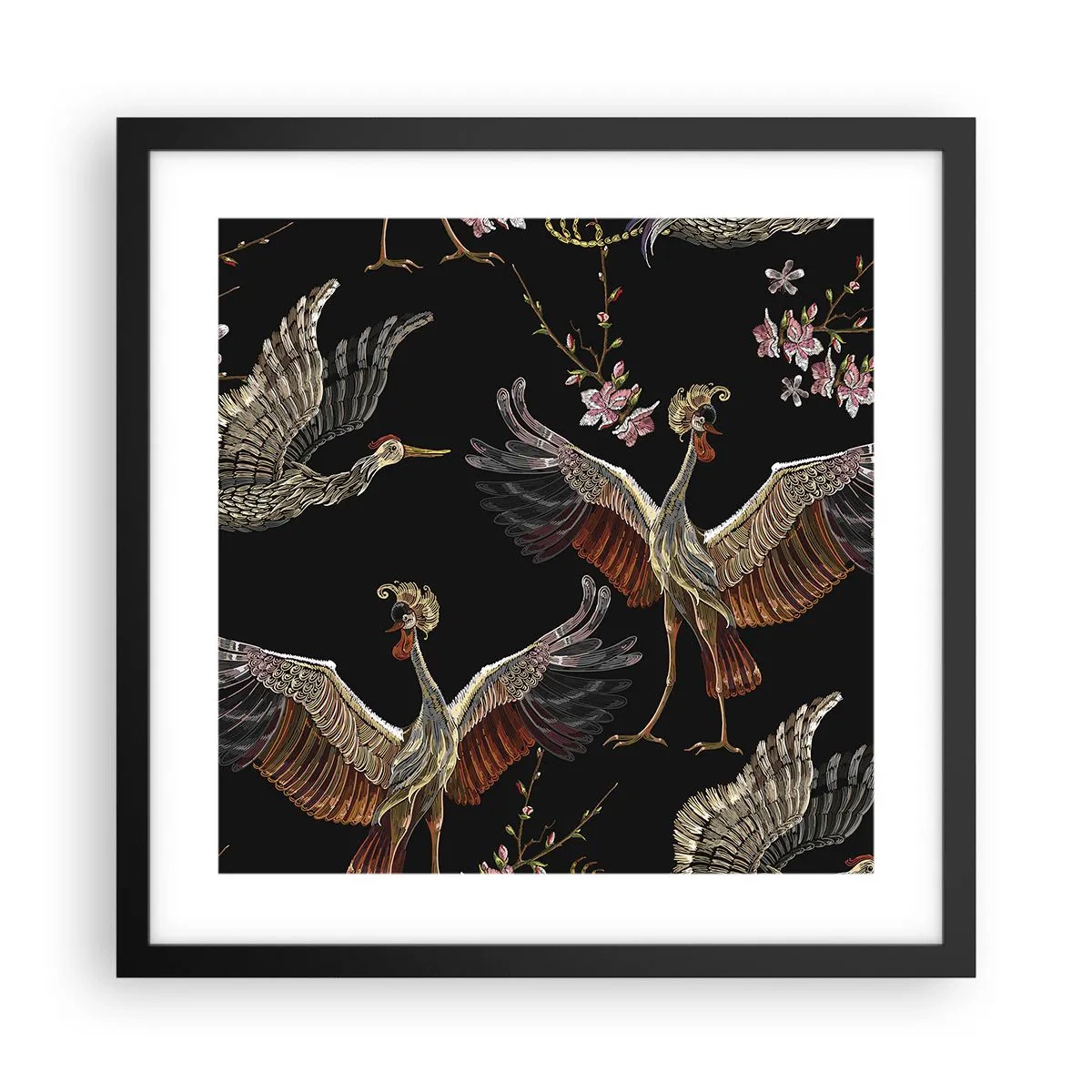 Affiche dans un cadre noir - Poster - Un oiseau de conte de fées - 40x40 cm