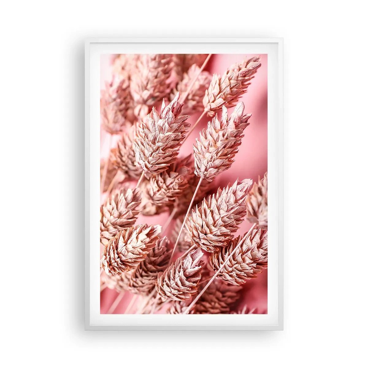 Affiche dans un cadre blanc - Poster - Une cascade florale en rose - 61x91 cm