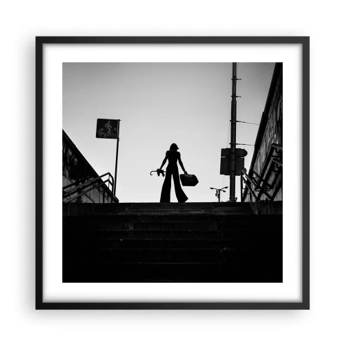 Affiche dans un cadre noir - Poster - Pèlerinage urbain - 50x50 cm