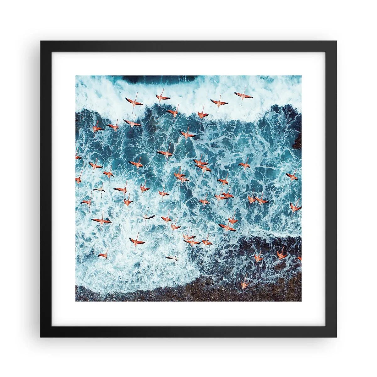 Affiche dans un cadre noir - Poster - Défilé du bord de mer - 40x40 cm