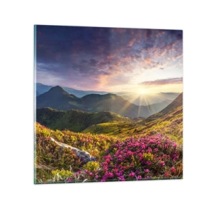 Impression sur verre - Image sur verre - Fraîcheur matinale en montagne - 30x30 cm