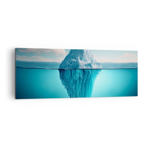 Impression sur toile - Image sur toile - Un iceberg visible au-dessus et au-dessous de la surface de l'eau - 140x50cm - Reine de Glace - Décoration murale moderne pour le salon et la chambre ARTTOR