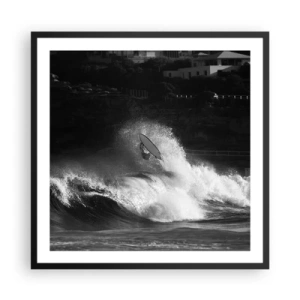 Affiche dans un cadre noir - Poster - Défi accepté! - 60x60 cm