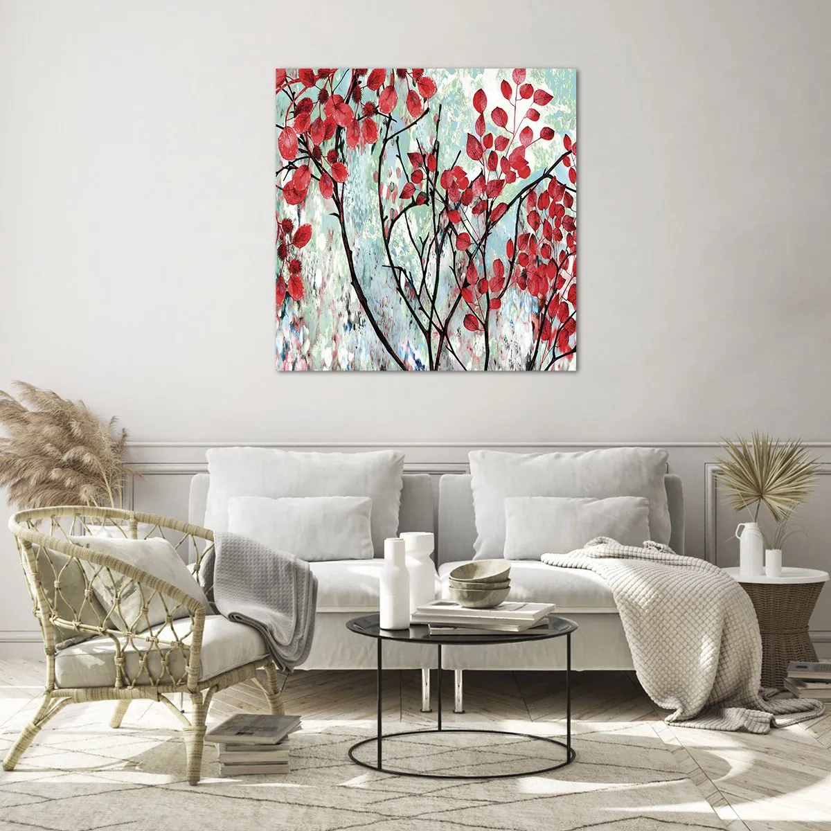 Impression sur verre - Image sur verre - Arbre en écarlate - 70x70 cm