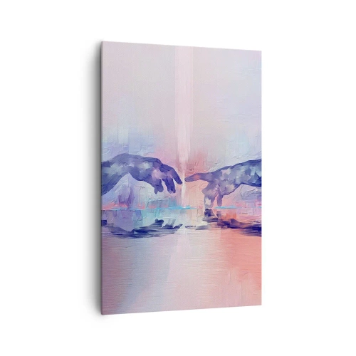 Impression sur toile - Image sur toile - Mains symboliques aux couleurs abstraites, faisant référence au thème de la création - 80x120cm - Divine étincelle de vie - Décoration murale moderne pour le salon et la chambre ARTTOR