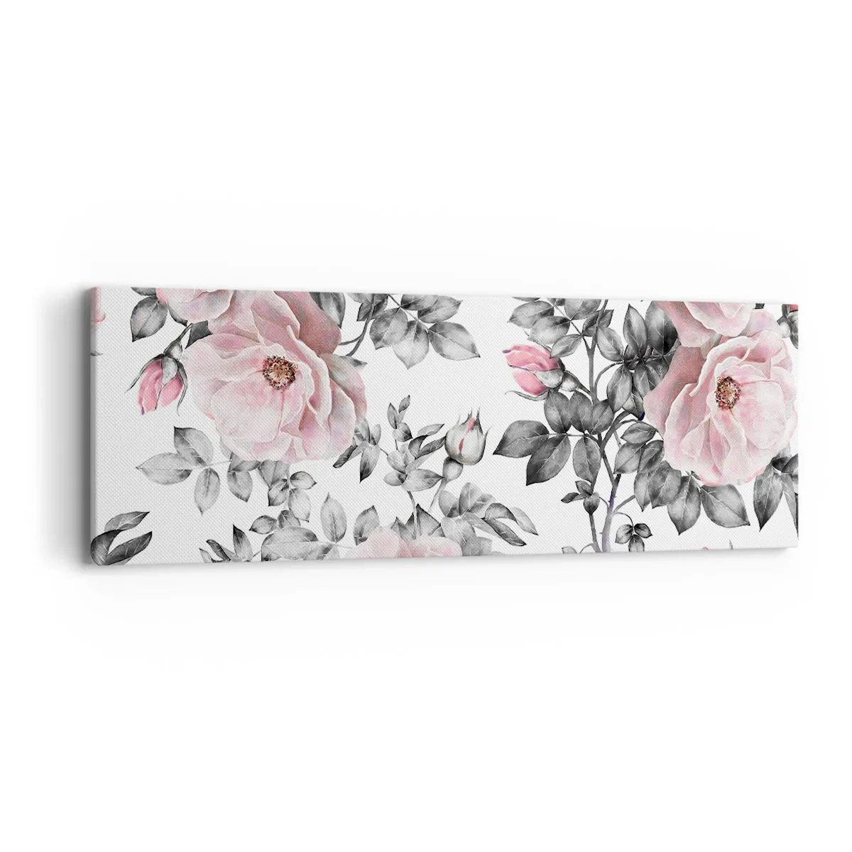 Impression sur toile - Image sur toile - Se perdre dans les fleurs des roses - 90x30 cm