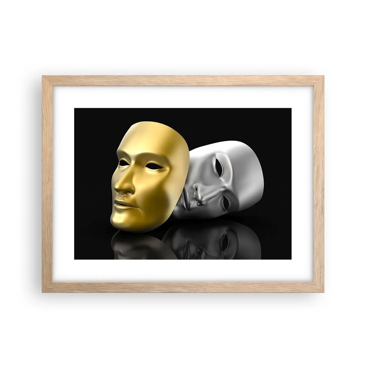 Affiche dans un chêne clair - Poster - La vie est un théâtre - 40x30 cm