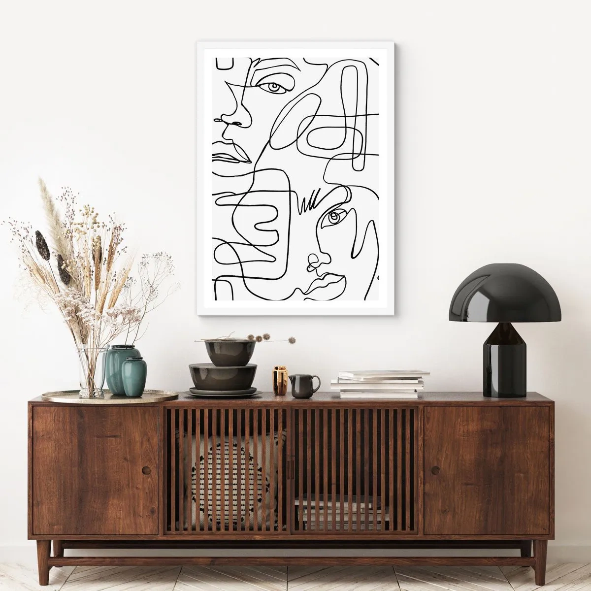 Affiche dans un cadre blanc - Poster - Dans des émotions enchevêtrées - 30x40 cm