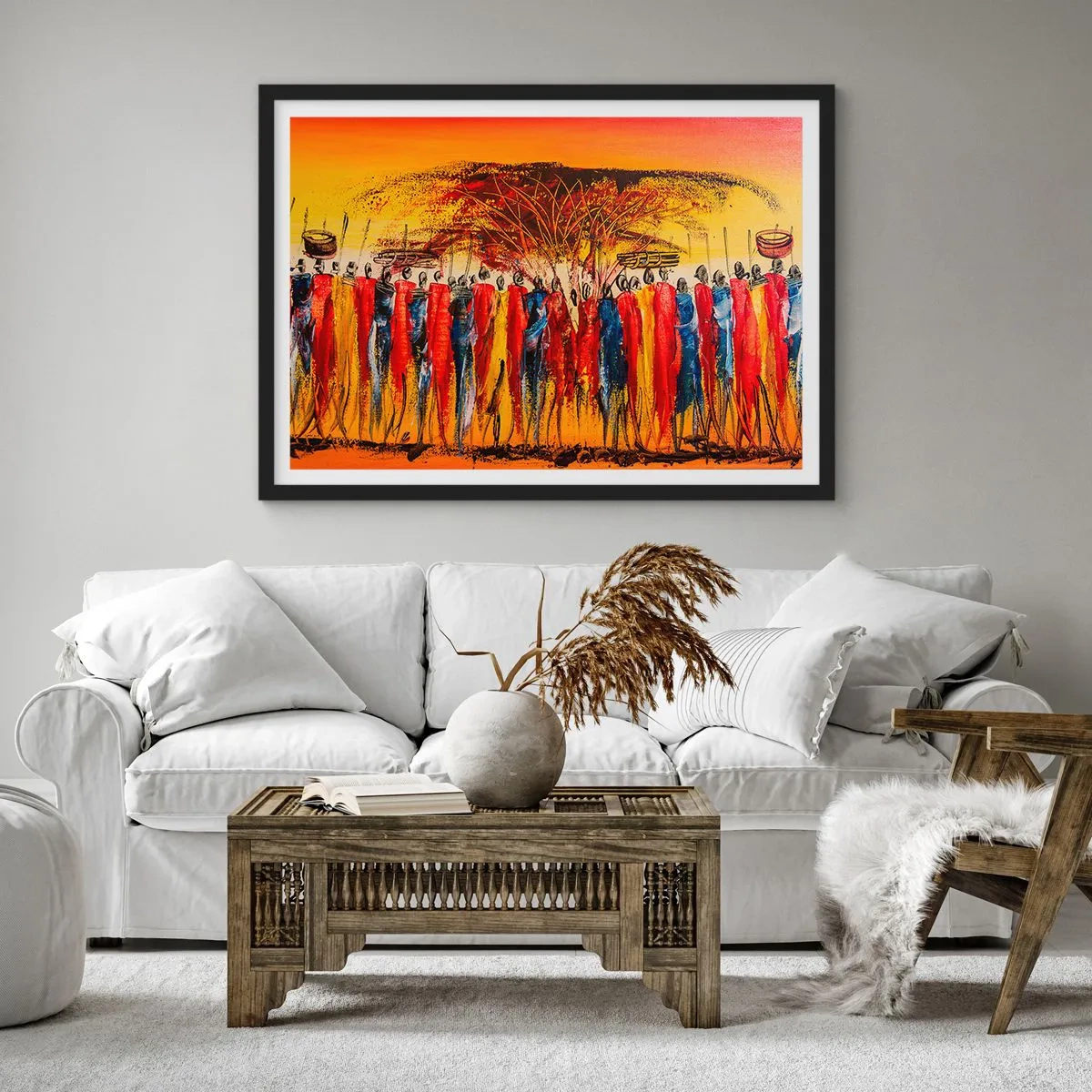 Affiche dans un cadre noir - Poster - Là-bas, là-bas, ils vont là-bas - 50x40 cm